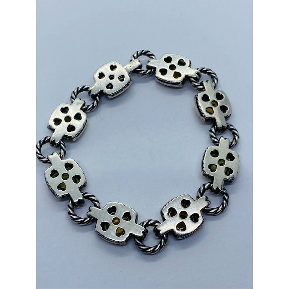 David Yurman Citrine Stones Albion Cable Bracelet Sterling 18K - Picture 6 of 13